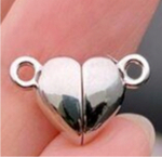 1772-р Замок-магнит "Сердце" 10мм, родий