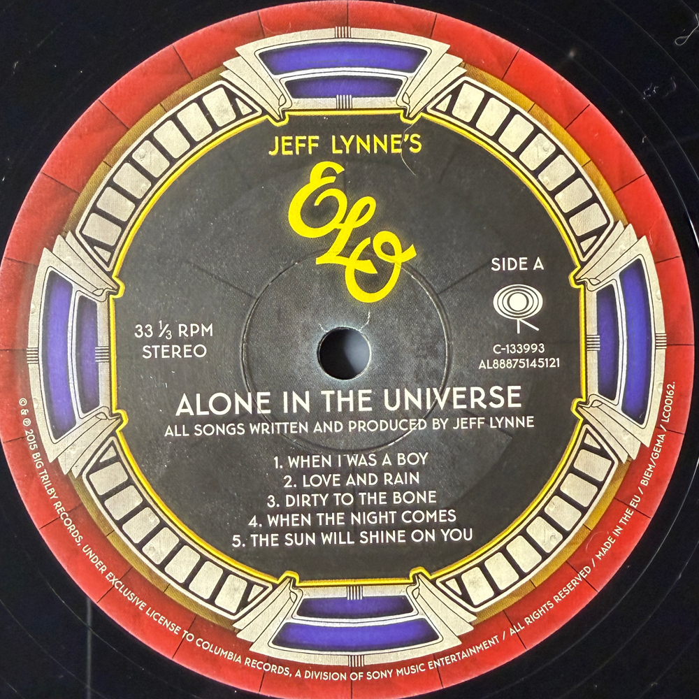Jeff Lynne's ELO ‎– Alone In The Universe (Европа 2015г.)