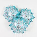 Шар (20"/51 см) Фигура, Снежинка, Серебро 1 шт.