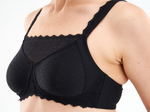 Бюстгальтер ортопедический после мастэктомии с манишкой Amoena Dana без косточек, черный, 95A