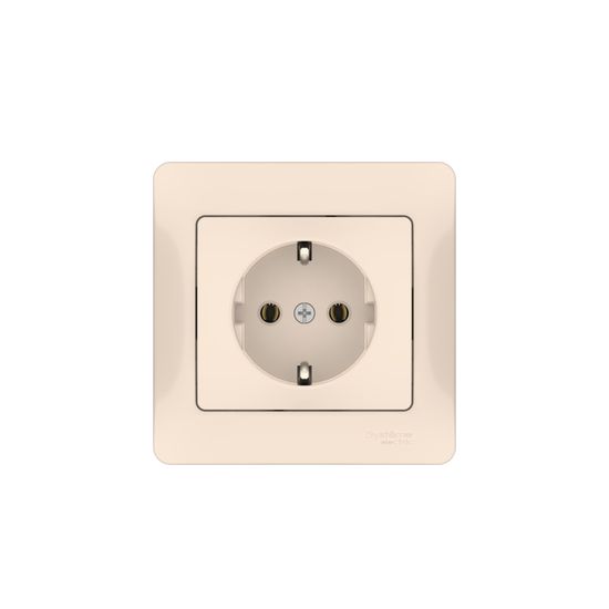 Розетка Glossa 16А с заземл. быстрозажим. клем. в сборе беж. SE GSL000242S
