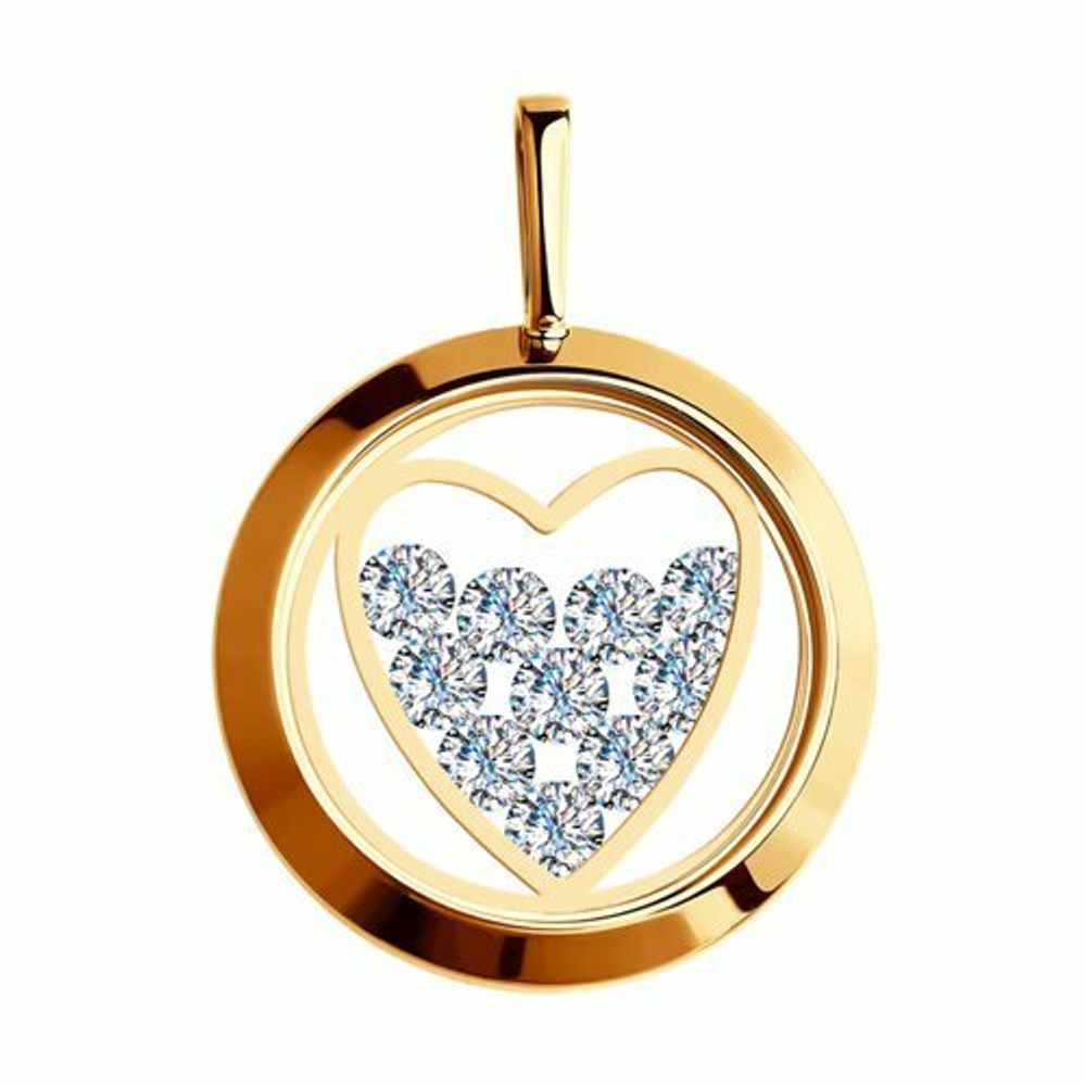 Золотая подвеска со Swarovski Zirconia