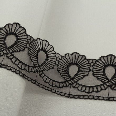 Кружево "Gamma"   "органза", 80 мм, цв.черный