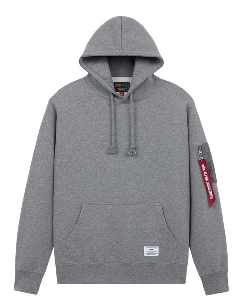 Толстовка Alpha Industries Utility Pocket Hoodie Medium Charcoal Heather (Светло-серый)