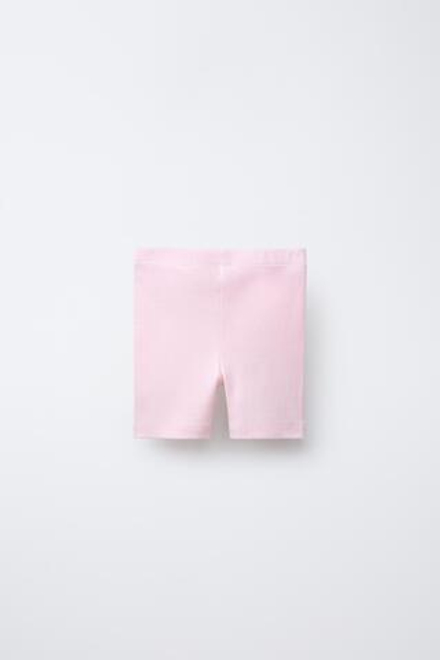 ZARA ВЕЛОСИПЕДКИ В РУБЧИК С ПРИНТОМ PEPPA PIG ™, ПАСТЕЛЬНО-РОЗОВЫЙ
