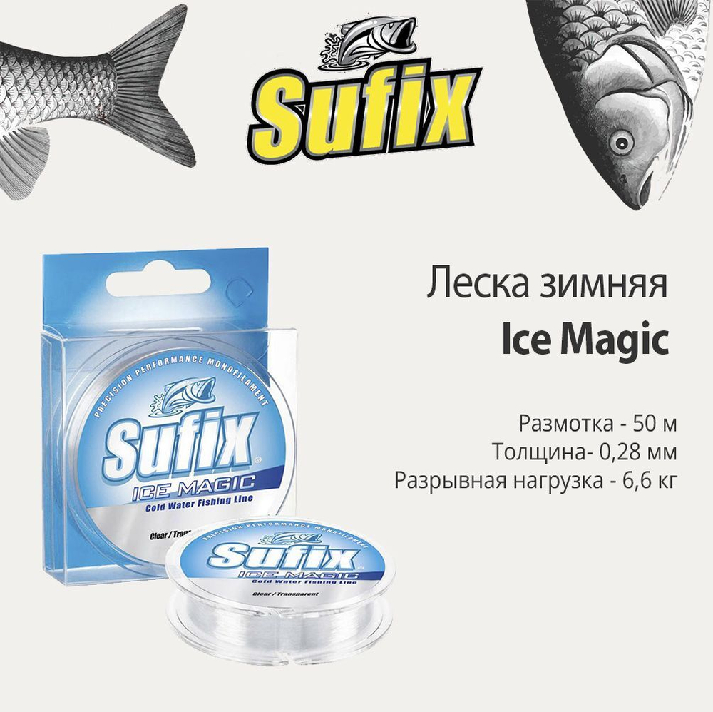 Леска зимняя Ice Magic 50 м бело-розовая 0,300 мм 7,7 кг