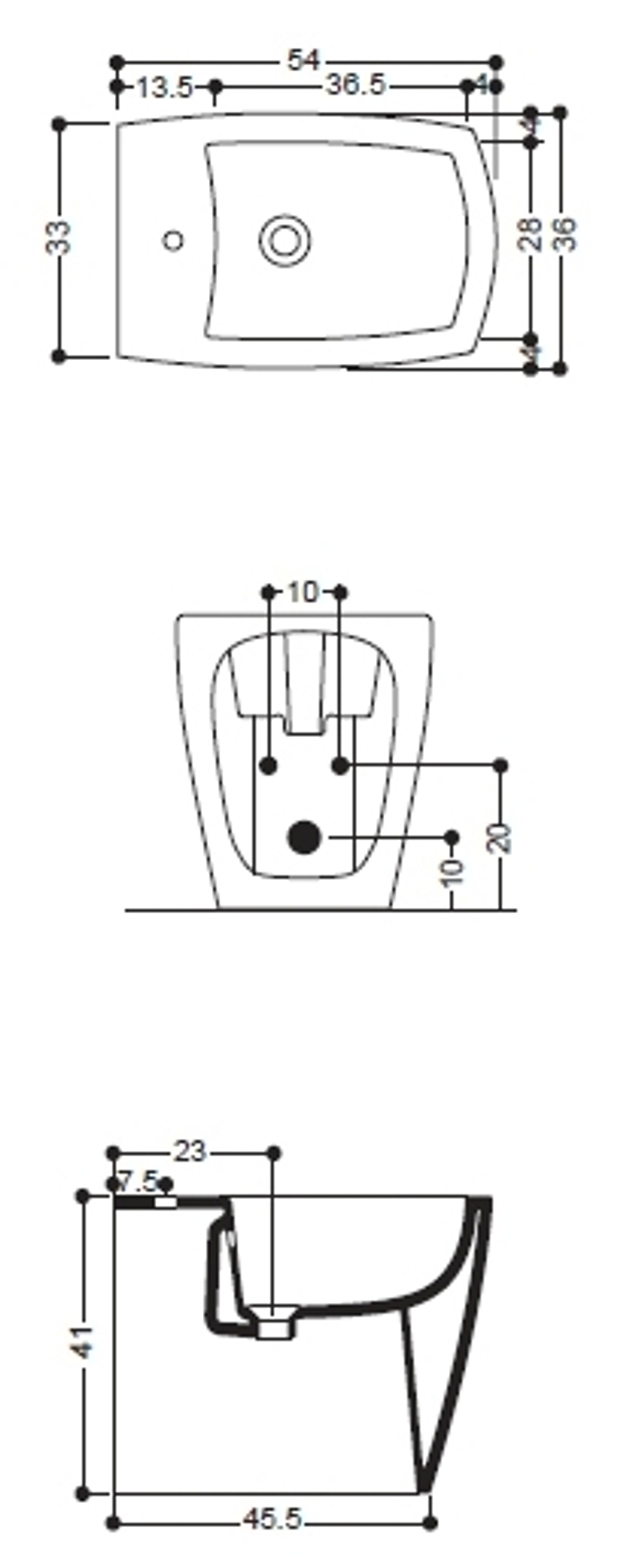 Биде напольное черного цвета AXA X-tre 1902007
