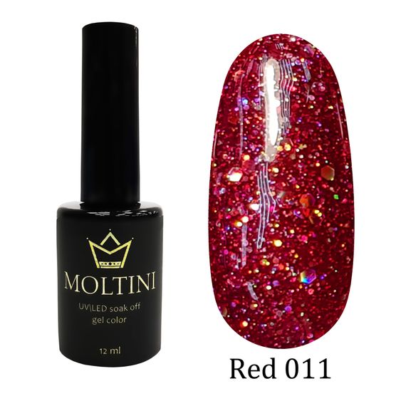 Гель-лак Moltini RED 011, 12 ml