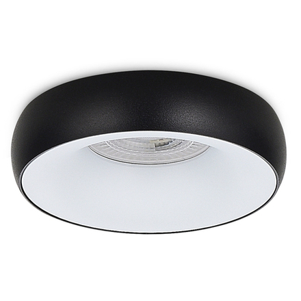 Donel, св-к встроенный, БЕЛЫЙ с ЧЕРНЫМ кольцом, D95xH35мм, под лампу GU10, IP20, серия: DN02