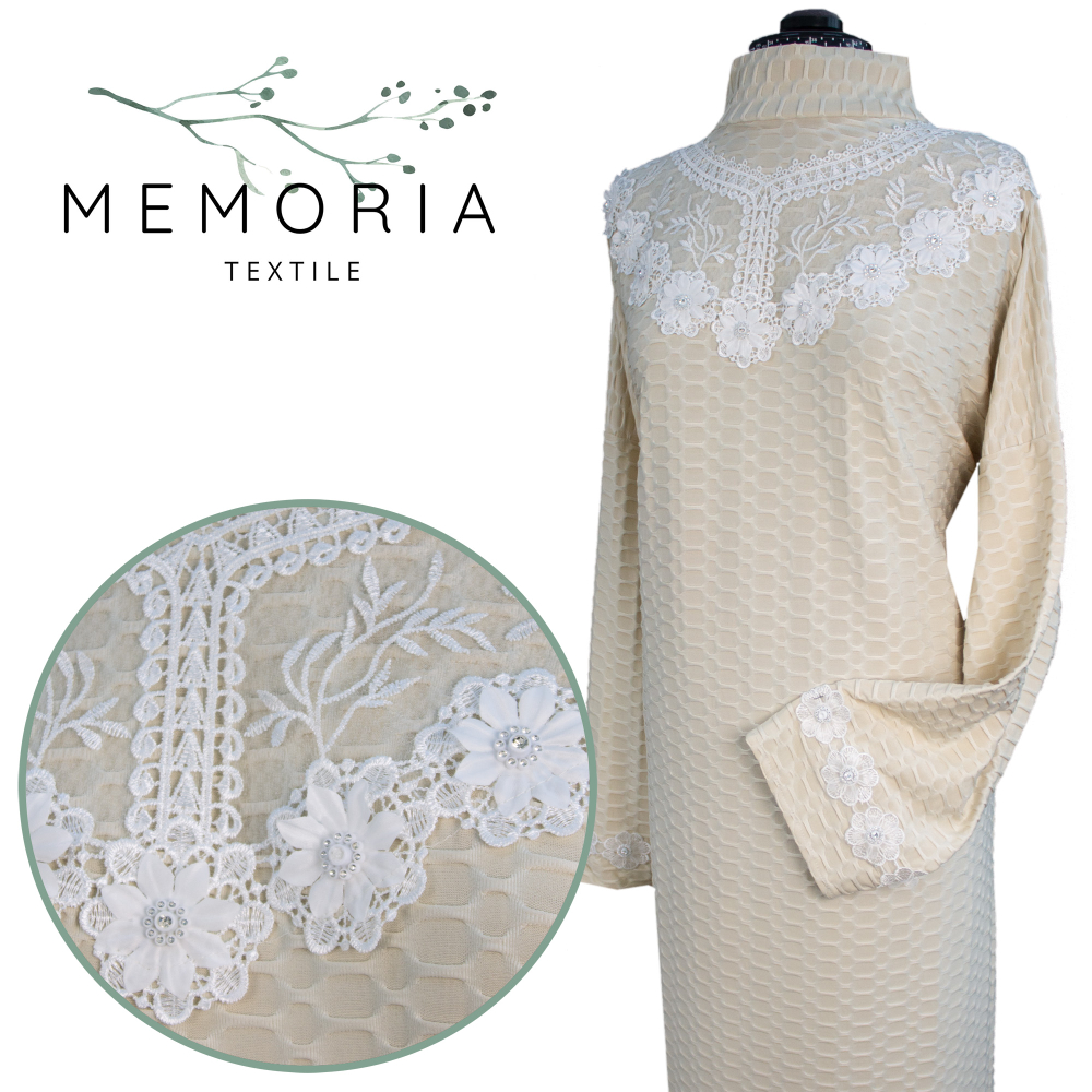 Платье ритуальное "Элегия" бежевое (трикотаж)