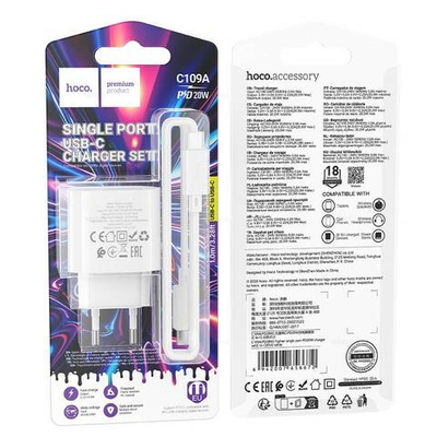 Зарядное устройство на Type-C Hoco C109A PD20W (white)