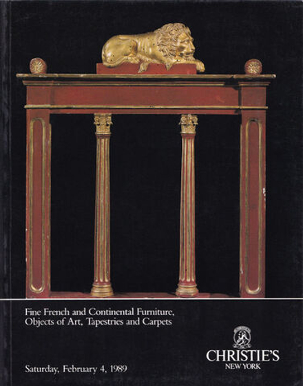 Каталог аукциона Christie's, Нью-Йорк, Французская и европейская мебель, предметы декоративно-прикладного искусства, гобелены и ковры от 4 февраля 1989 года