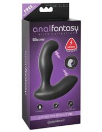 Черный массажер простаты Electro Stim Prostate Vibe с электростимуляцией - 13,3 см.