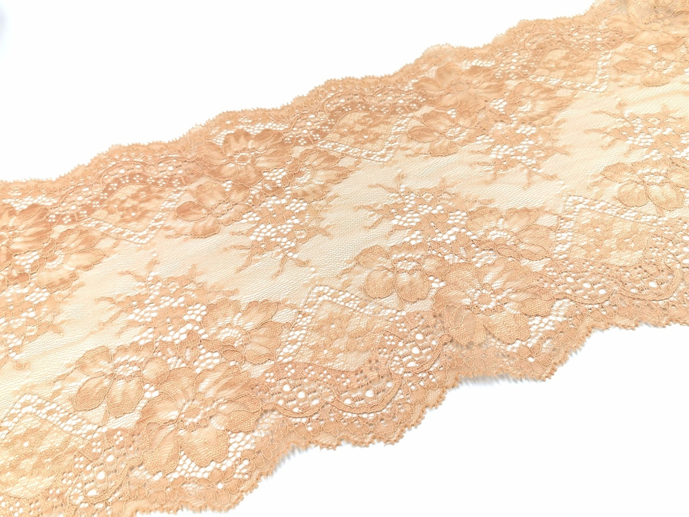 Эластичное кружево, темный беж-золотистый, 22см (Артикул: EK-1011), м