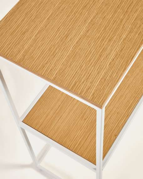 Yoana Консоль из дубового шпона и основой из белого металла 120 x 80 см