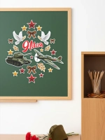 Набор интерьерных наклеек на окна 9 мая