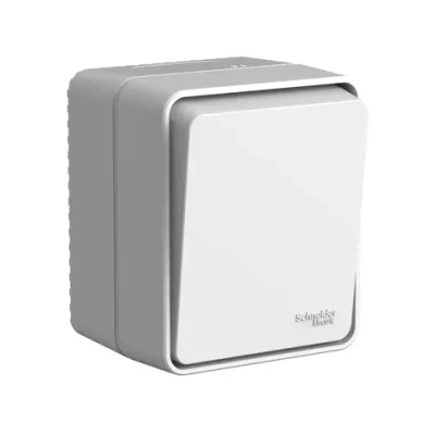 ATLASDESIGN PROFI IP54 О/У 1-клавишный ВЫКЛЮЧАТЕЛЬ, сх.1, 10АХ, СЕРЫЙ