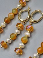 Комплект украшений Таля Арт "Лилейник", ручной работы, бижутерия, 45см