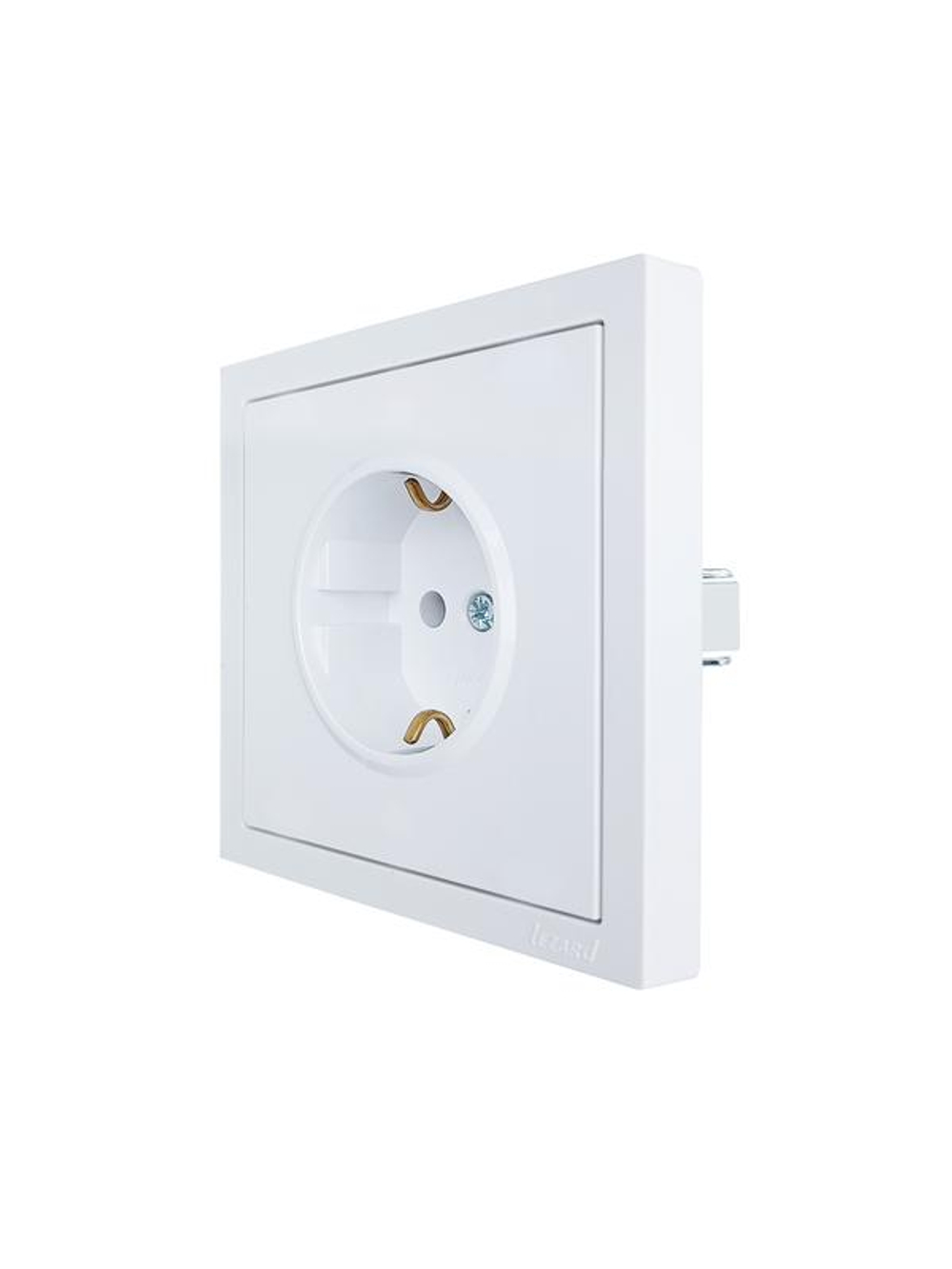 Розетка 1-мест. с/з ПБТ СП ZIMA безвинт. зажим бел. LEZARD 704-0288-122BQC