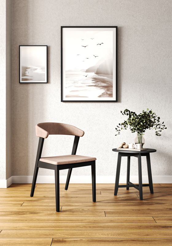 Стул кресло из дерева OSTIN 2 черное дерево + шоколадный 231