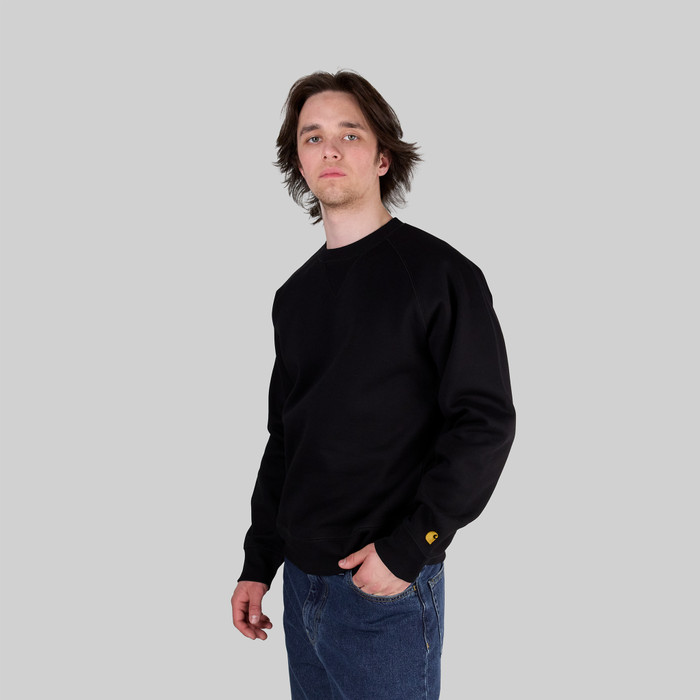 Толстовка мужская Carhartt WIP Chase Sweatshirt артикул:I033660_black - купить в магазине Дайс
