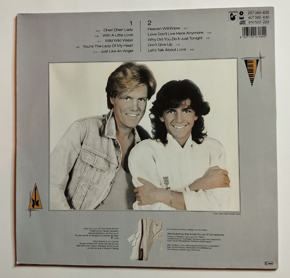 Винтажная виниловая пластинка LP Modern Talking Lets Talk About Love (The 2nd Album) (Germany 1985)