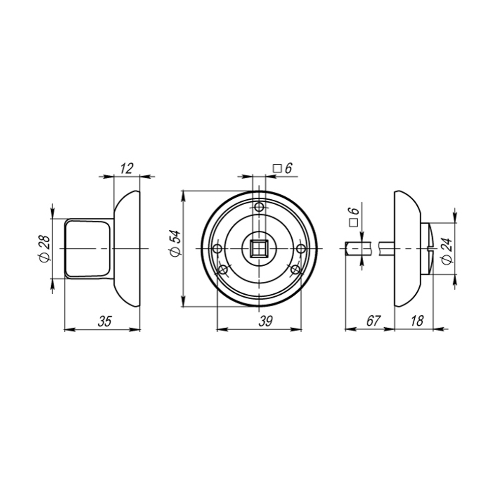 Ручка поворотная BK6.R.LD54 (BK6) SN/CP-3 матовый никель/хром