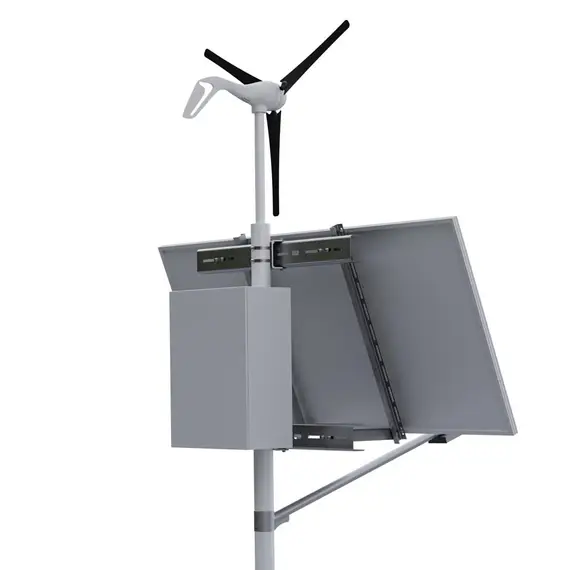 Автономная система освещения на опоре (солнечная панель 585 Вт + ветрогенератор 400 Вт)