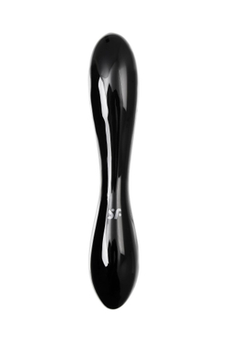 Двусторонний фаллоимитатор Satisfyer Dazzling Crystal 1, стекло, черный, 18,5 см
