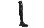 Alexander McQueen Alexander McQueen avant-garde glossy high boots women's black