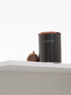 Банка керамическая для хранения кофе, 650 мл, черная