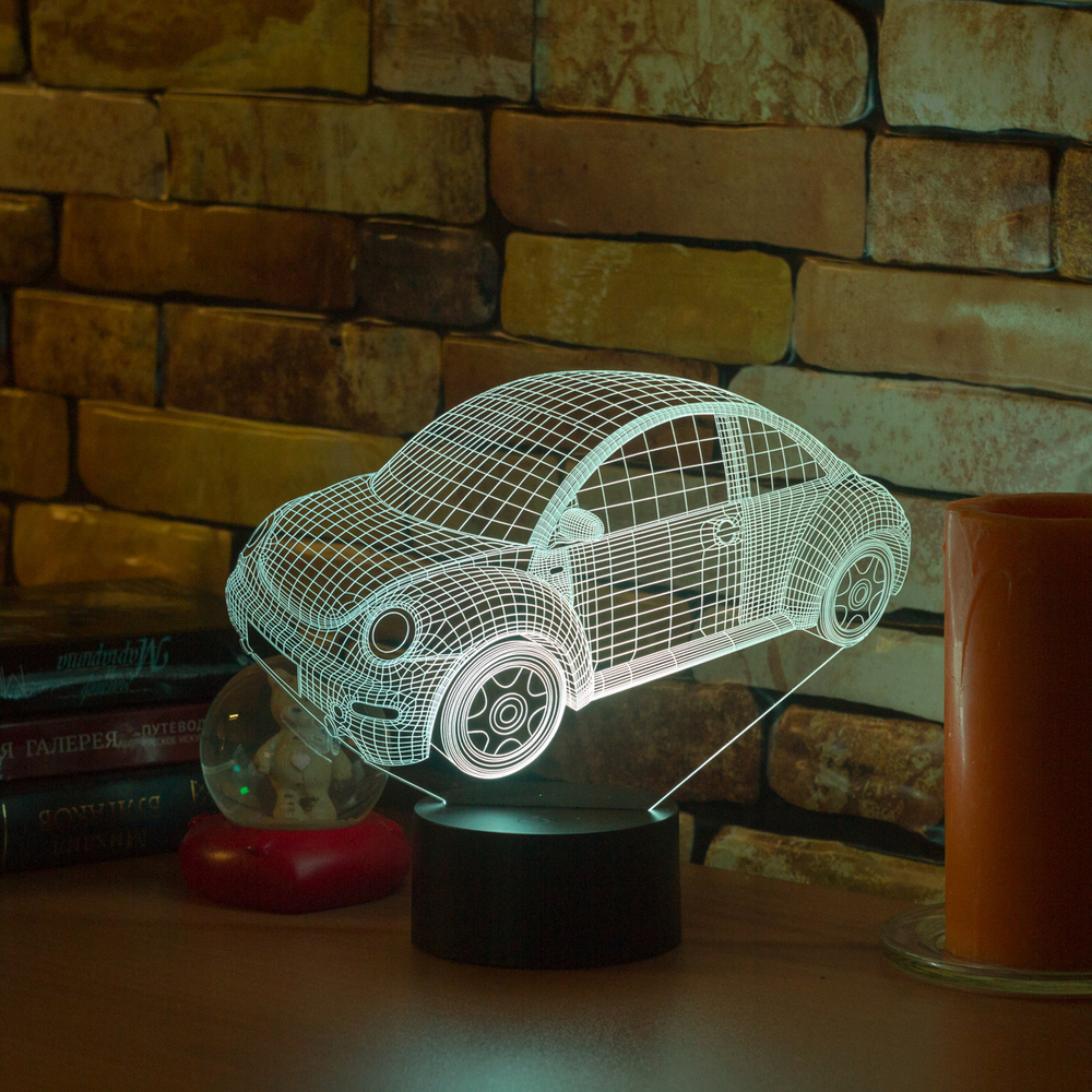 3Д-светильник "Автомобиль - Volkswagen Beetle 2010"