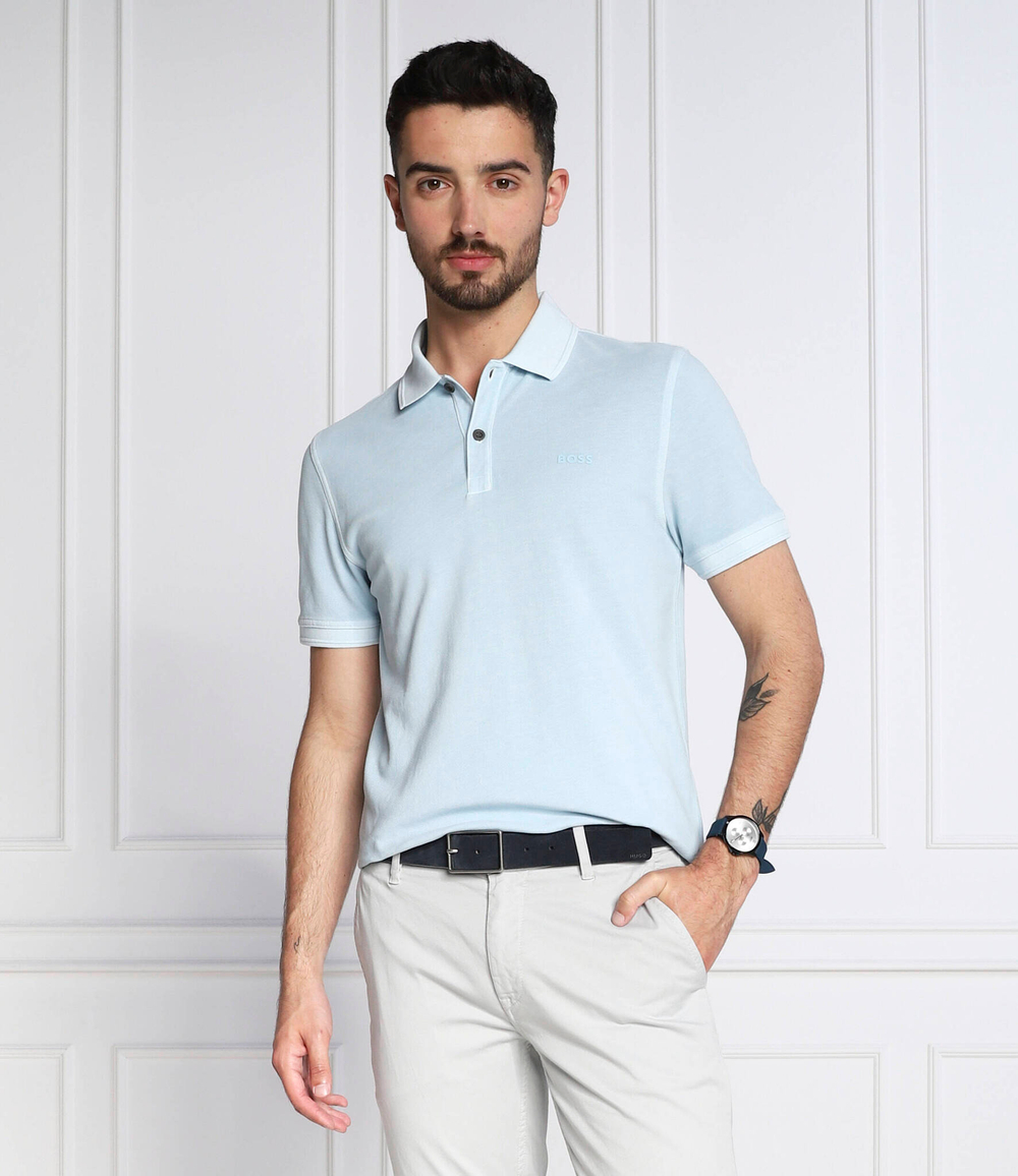 Поло Prime BOSS ORANGE - голубой(50468576)