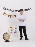 Сорочка детская VESTER длинный рукав, цвет белый, хлопок/пэ 32314 17