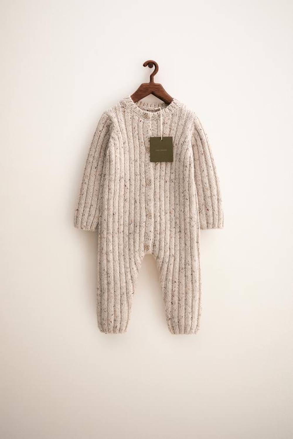 ZARA TIMELESS - КОМБИНЕЗОН С ШЕРСТЬЮ И ПУГОВИЦАМИ, СВЕТЛО-БЕЖЕВЫЙ