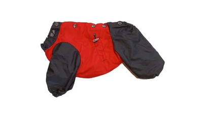 Комбинезон,  утепленный байкой 25 девочка (обхват груди 47 - 55) красный - черный