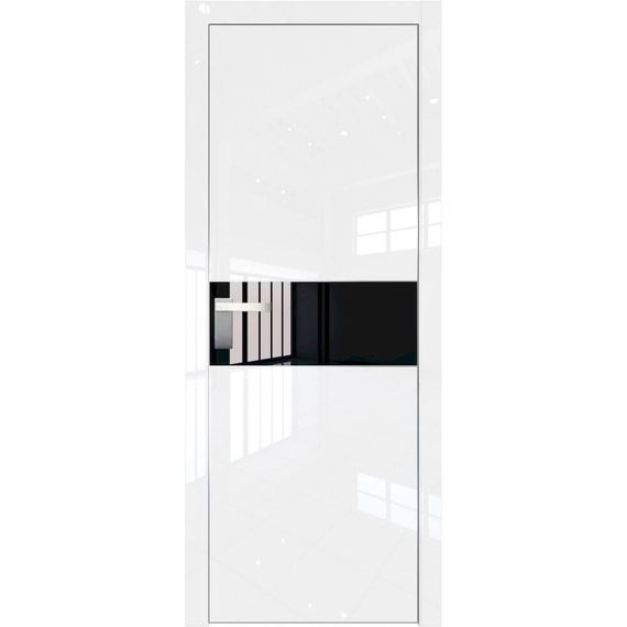 Межкомнатная дверь глянцевая Profil Doors 17LE белый люкс со вставкой