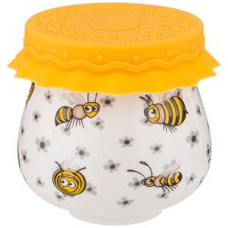 БАНОЧКА С СИЛИКОНОВОЙ КРЫШКОЙ LEFARD "ПЧЕЛЫ" 180 МЛ (КОР=72ШТ.)