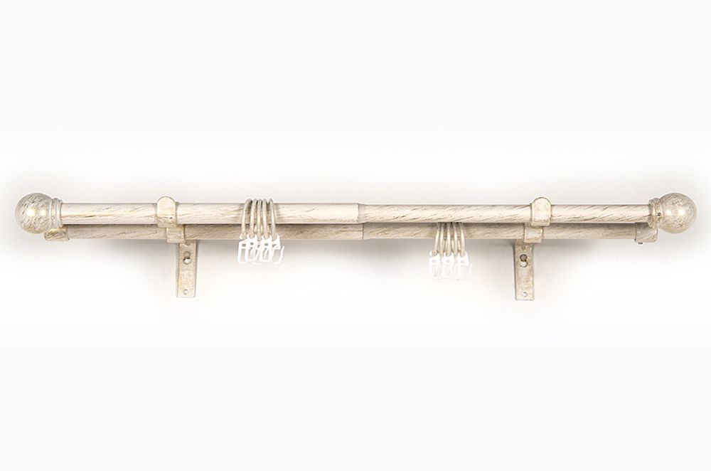 Карниз 2  рядн металл телескоп. Магеллан 1,6-3,0 Слоновая кость/Болонья