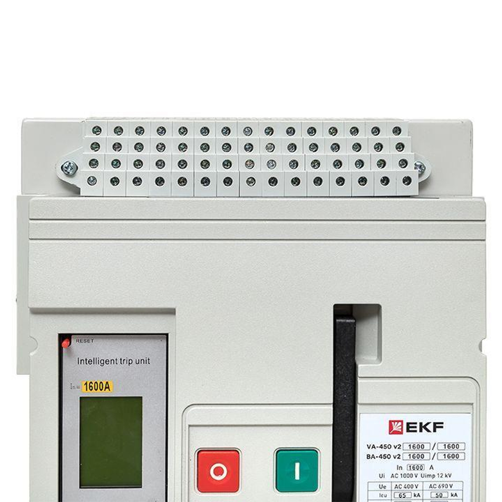 Выключатель автоматический 3п 1600/1600А 65кА ВА-450 стац. v2 EKF mccb450-1600-1600-v2