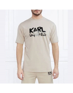 Футболка унисекс KARL LAGERFELD 755280 бежевый лого черным