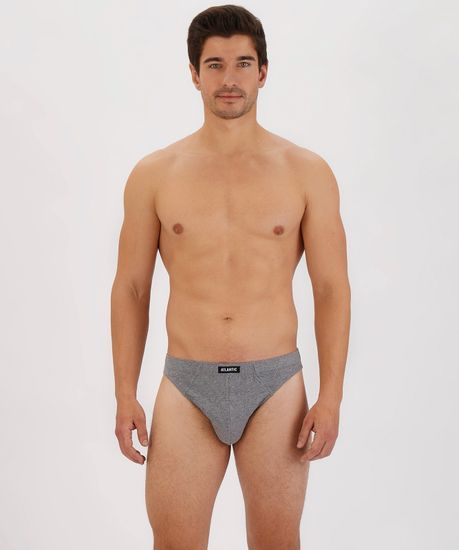 Мужские трусы (3шт) слипы спорт Atlantic 3BMP-322, черный+серый+графит