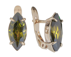 "Дассия" серьги в золотом покрытии из коллекции "Циркония" от Jenavi  с английским замком