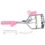 Щипцы для завивки ресниц «Beauty Shop», металлический цвет, розовые ручки, 10*3см (блистер Ultramarin)