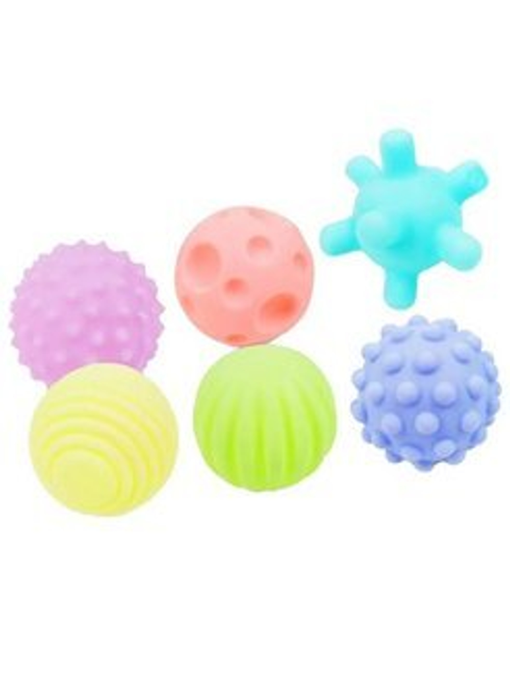 500000006/Тактильные мячики ,6 шт *6 см ,в пакете/124