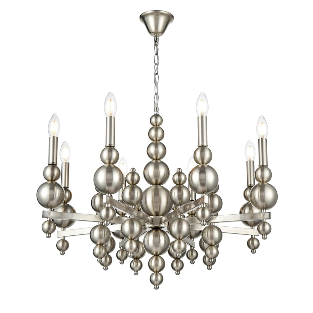 8107/8 MODERNI LN26 128 никель, металл Люстра Е14 8*40W 220V NANA