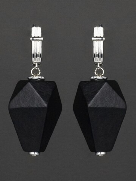 HMG 1350 Wood Cone black mix Серьги арт.0950