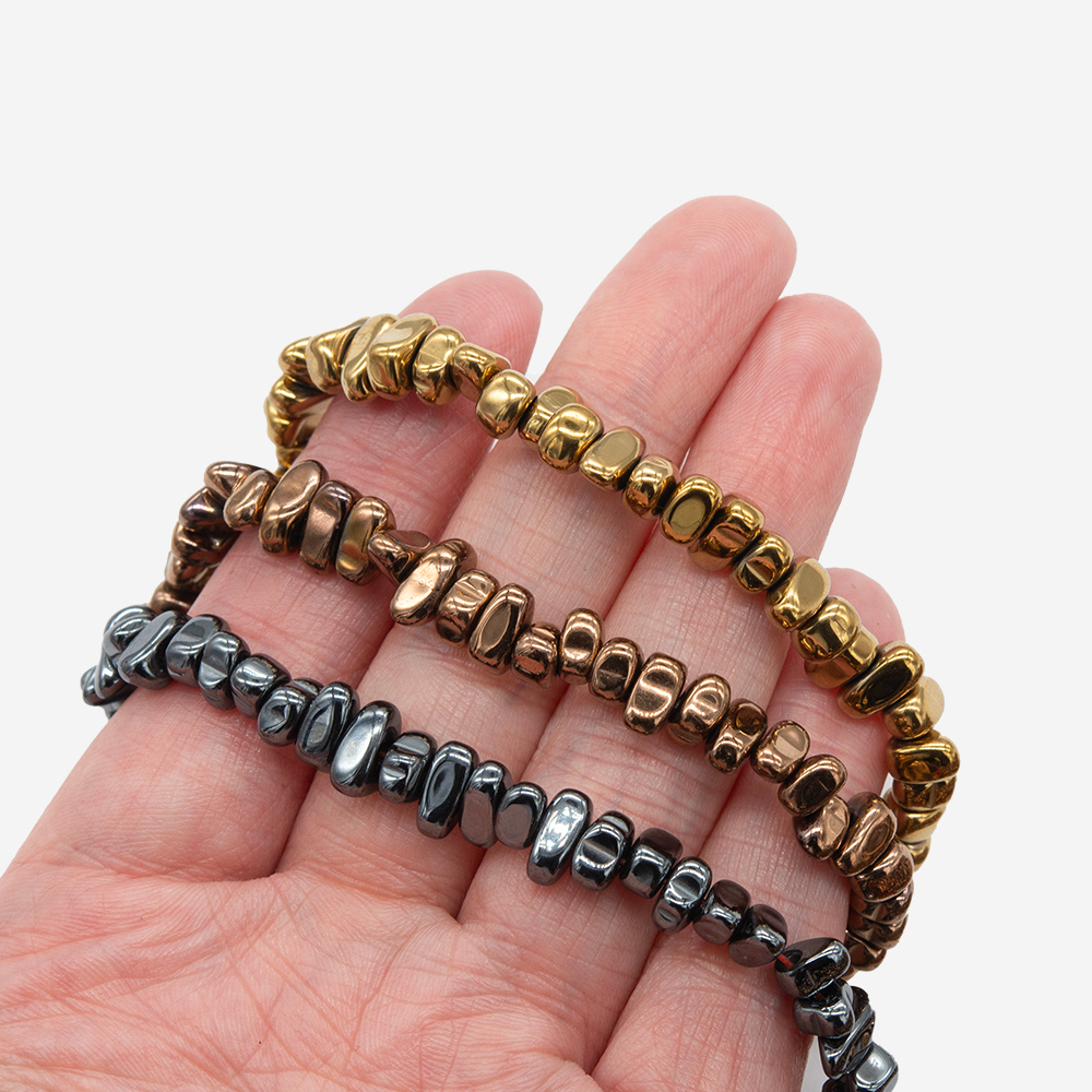 Гематин (гематит), оттенок "Яркое золото", фриформ 5-8мм