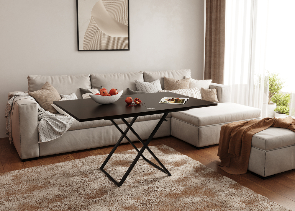 Стол-трансформер ГЗМИ Орфей 1, чёрный/темный венге