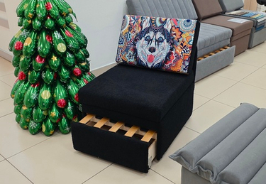 Кресло-кровать "Миник" 65 см, велюр Bravo Black, 11000 руб.